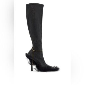Burberry Leather Slinky Fur Legging High Boots 7US/37EU